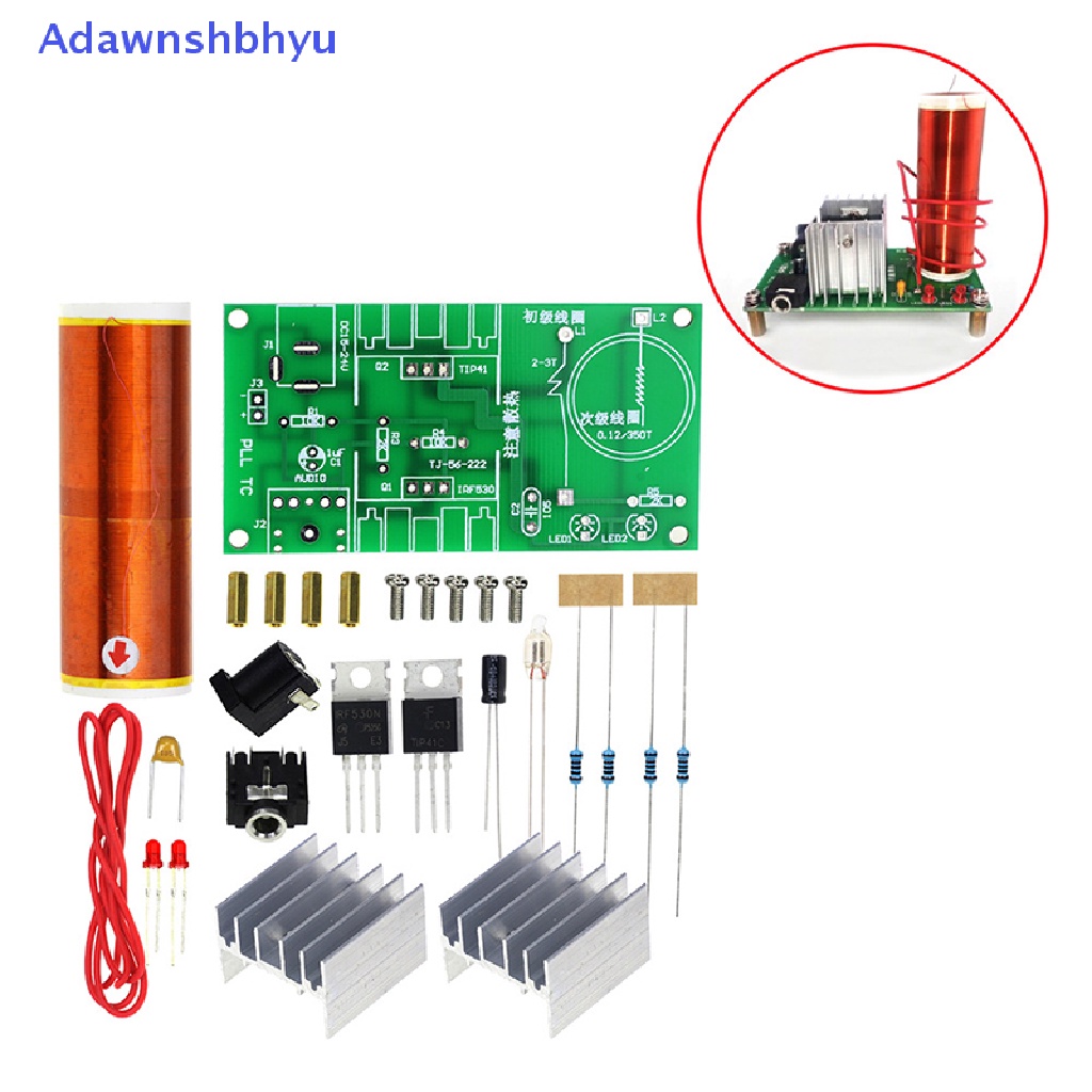 Adhyu DIY Kit Mini Tesla Coil Plasma Speaker Set Proyek Musik Lapangan Elektronik Part ID