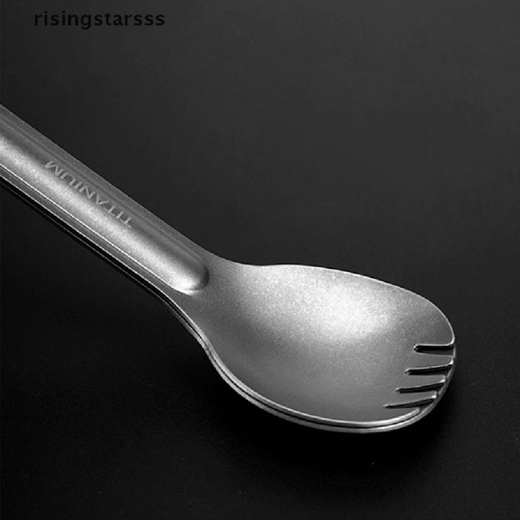 Rsid Span-new Titanium Garpu Gagang Panjang Garpu Outdoor Camping Spork Peralatan Makan Piknik Garpu Jelly