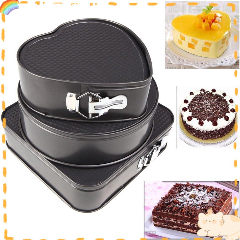 Solighter Adjustable Bottom Baking Pan Desain Snap Berbentuk Hati Anti Lengket Honeycomb Bottom