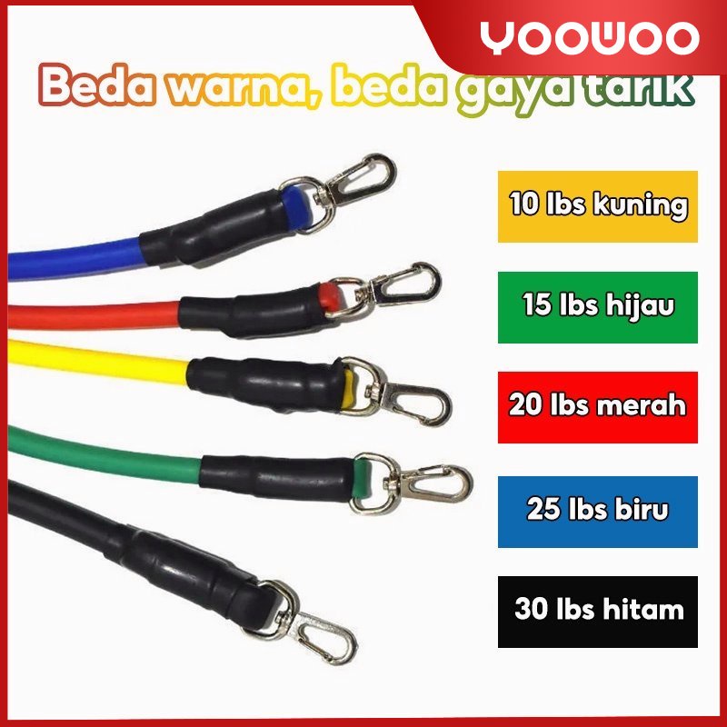 Resistand band set 11pcs /11in1 Set tali fitness/Set tali gym/Band stretching