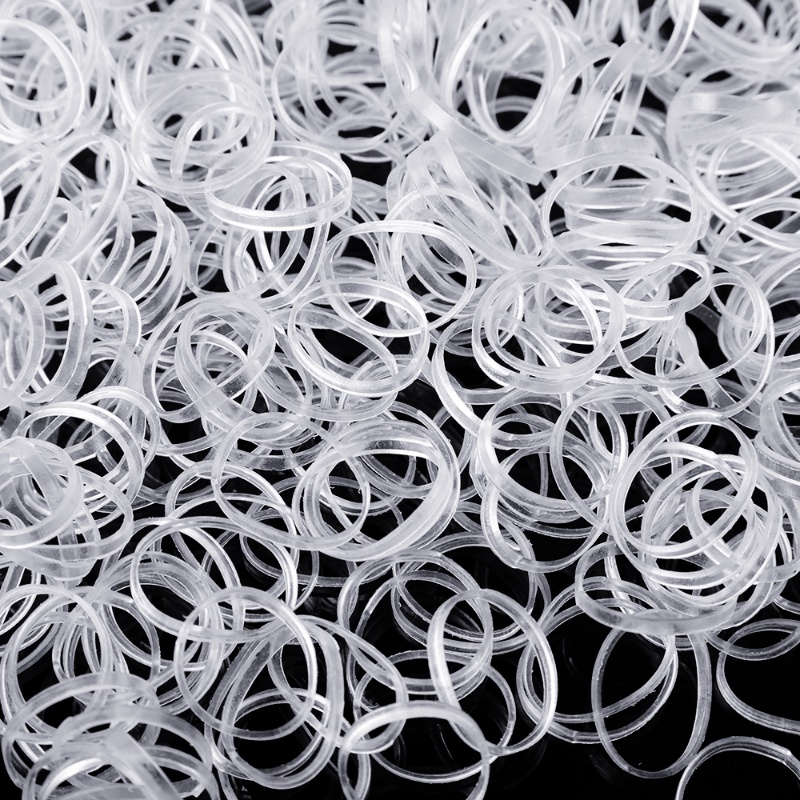 200/500pcs Disposable Transparan Elastisitas Tinggi Kecil Karet Gelang/Gadis Ponytail Bind Tie Hair Ring/DIY Styling Rambut Bando Aksesoris