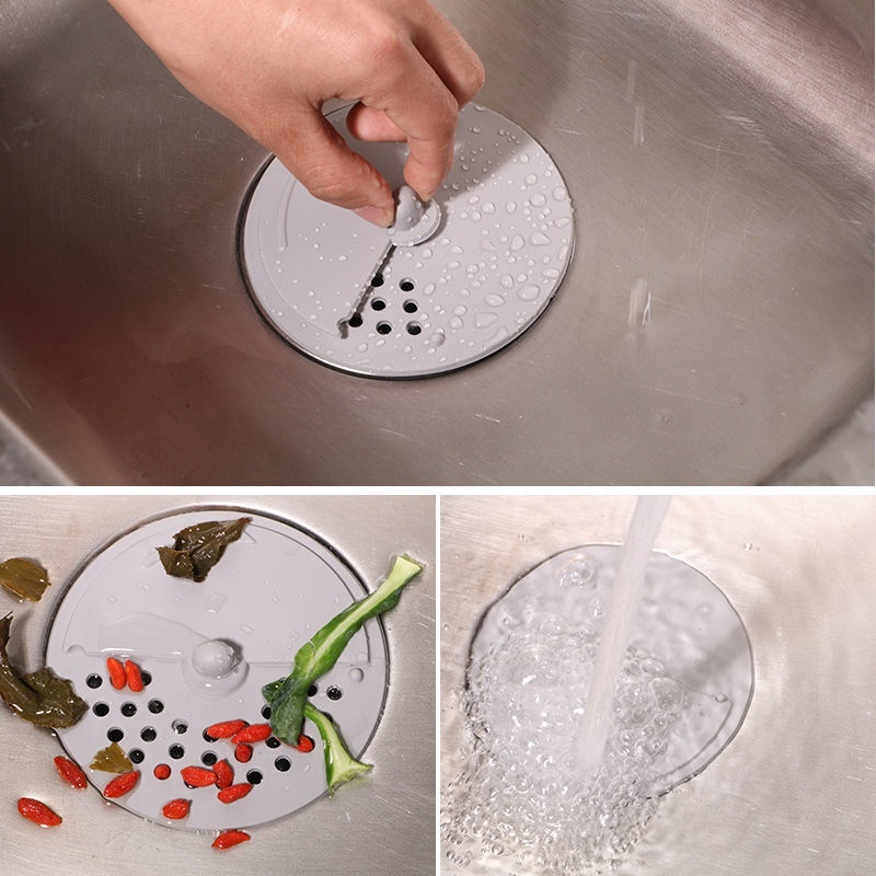 360° Rotasi Dapur Kamar Mandi Anti-blocking Wastafel Saringan Penutup Saluran Air Wastafel Silikon Genggam Filter Penangkap Rambut Bathtub Shower Floor Drain Stopper Deodoran Selokan Outfall Filter