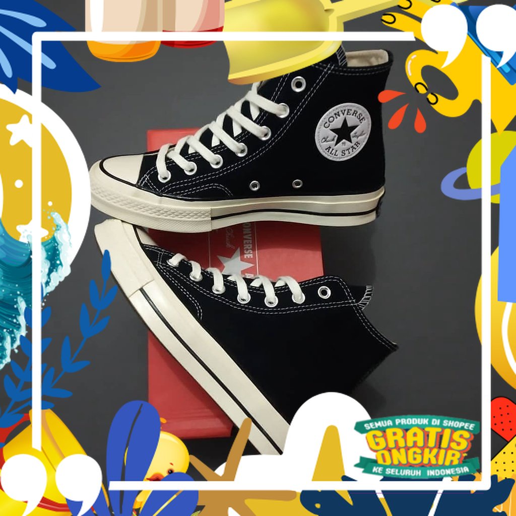 Paling Laris /Sepatu Converse All Star Original 100% Import Sepatu Sekolah High Putih Hitam Pria Wan