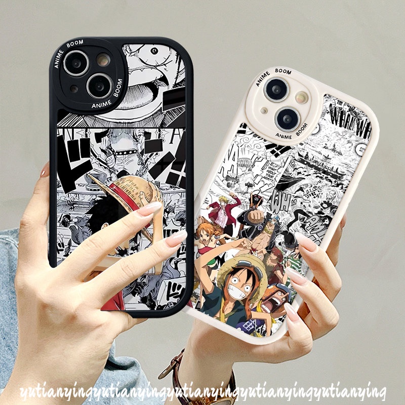 Case One Piece Anime Kartun Trendy Oppo A17 A55 A3S A16K A53 A31 A12 A78 A54 A95 A5 A74 A76 A9 A57 A15 A17K A16 A5s A58 A77s A7 A96 A16E A92 A1K Reno8 7 5F 7Z Luffy Sarung Soft Case