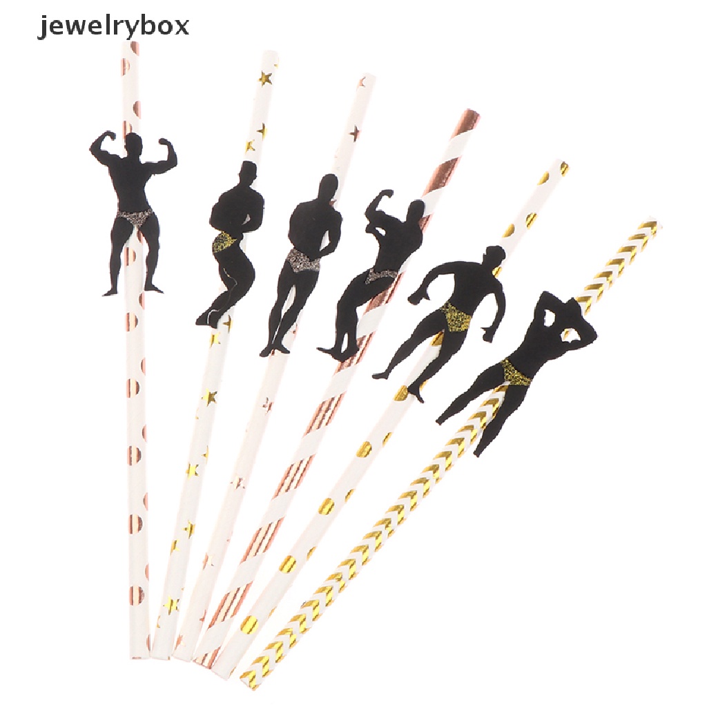 [jewelrybox] 6pcs/set Lajang Dekorasi Pesta Sedotan Stripper Dancing Pria Sedotan Butik