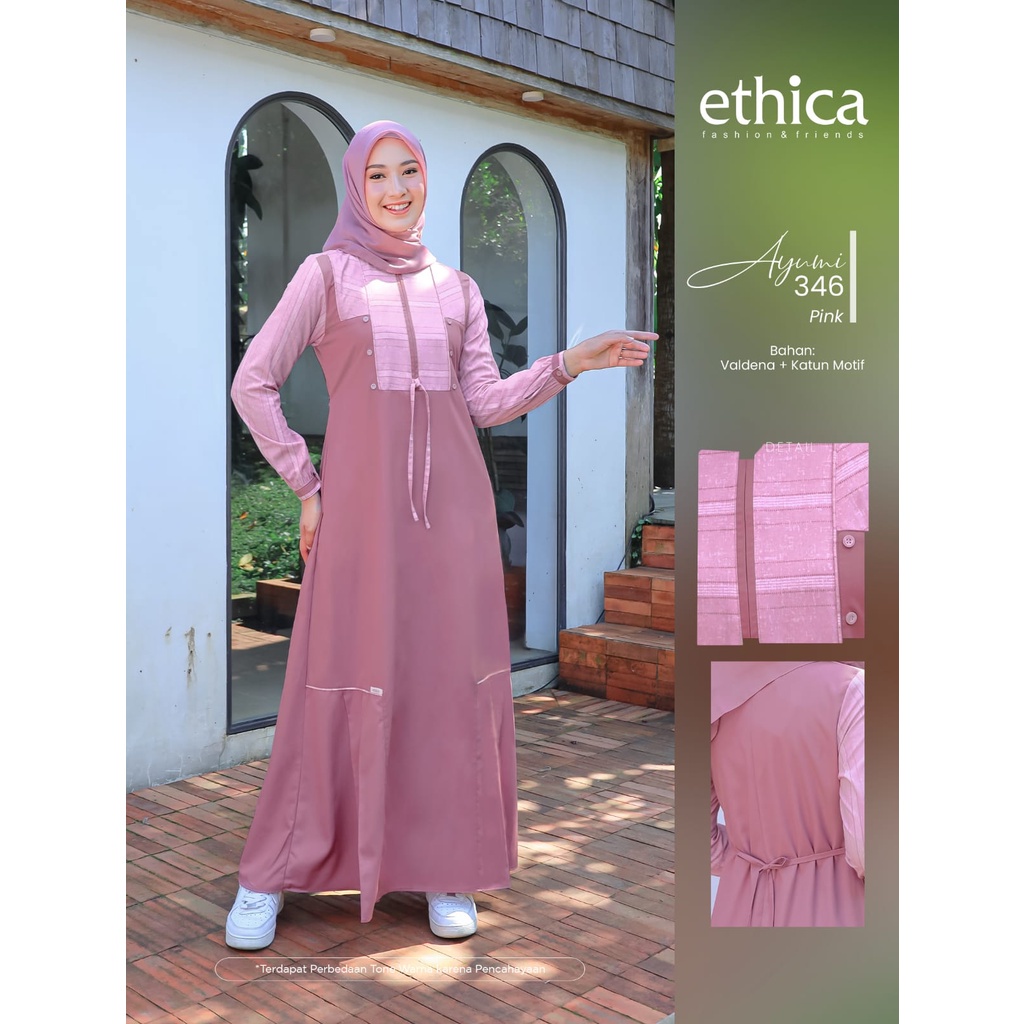 Gamis Ethica / Ayumi 346, Pink , Toasted Nut