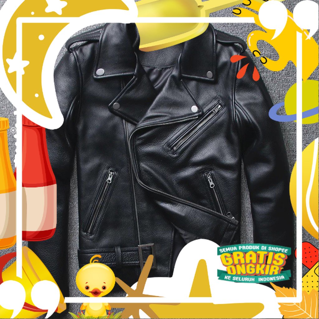 [TWIN STORE] Jaket Kulit Pria Ramones The changcuters Bigsize/Size S M L XL 2XL X3L X4L terbaru/ hit