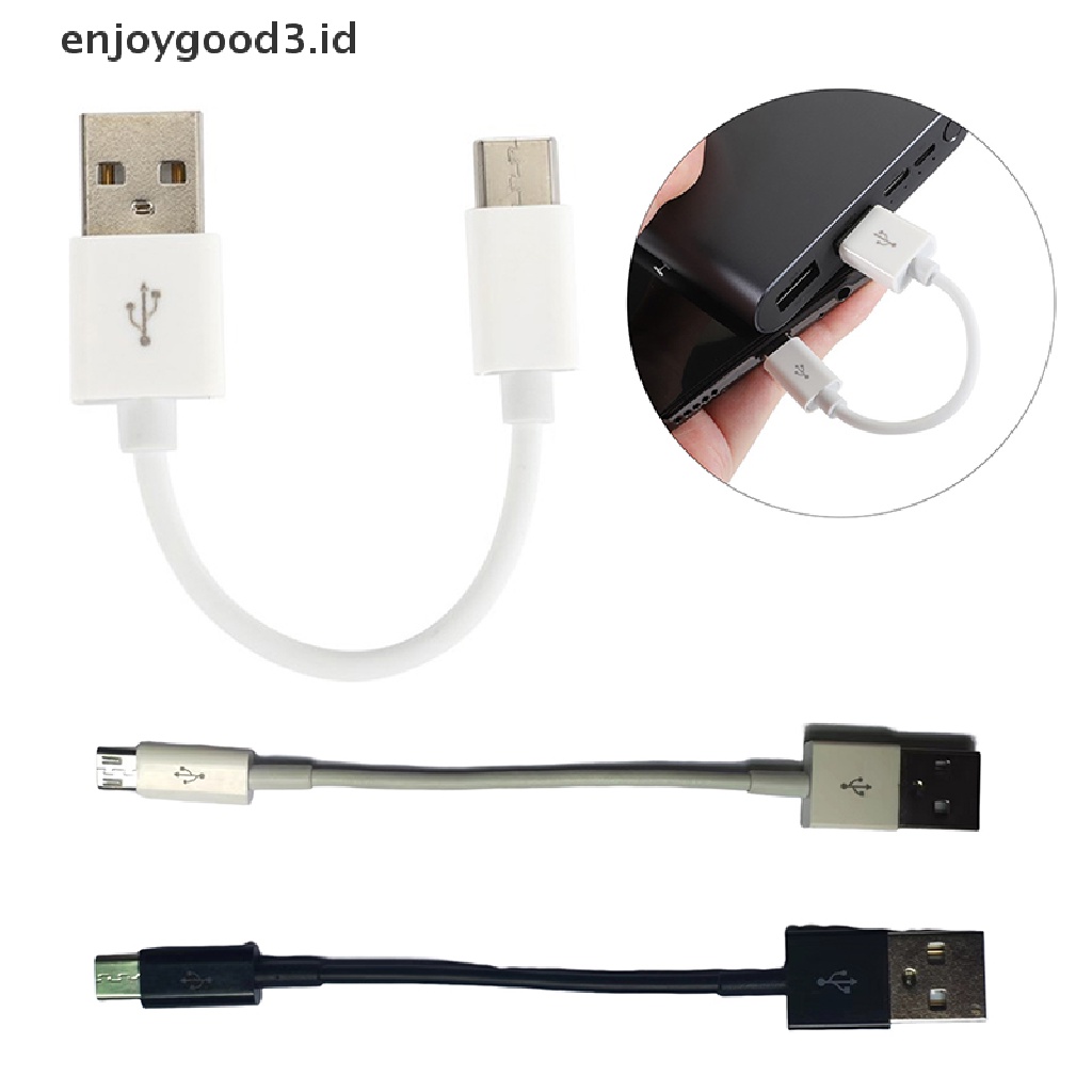 [Rready Stock] Tipe C Kabel Micro USB 10cm Pendek Pengisian Cepat Untuk Telepon Kabel Data USB (ID)