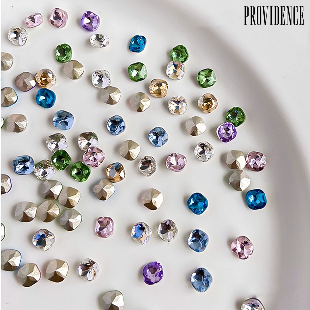 Providence 10Pcs Nail Art Decor Shining Stunning Efek Visual DIY Berkilau Manicure Kristal Imitasi Menunjuk Dasar Kuku Berlian Imitasi Salon Kuku Pasokan