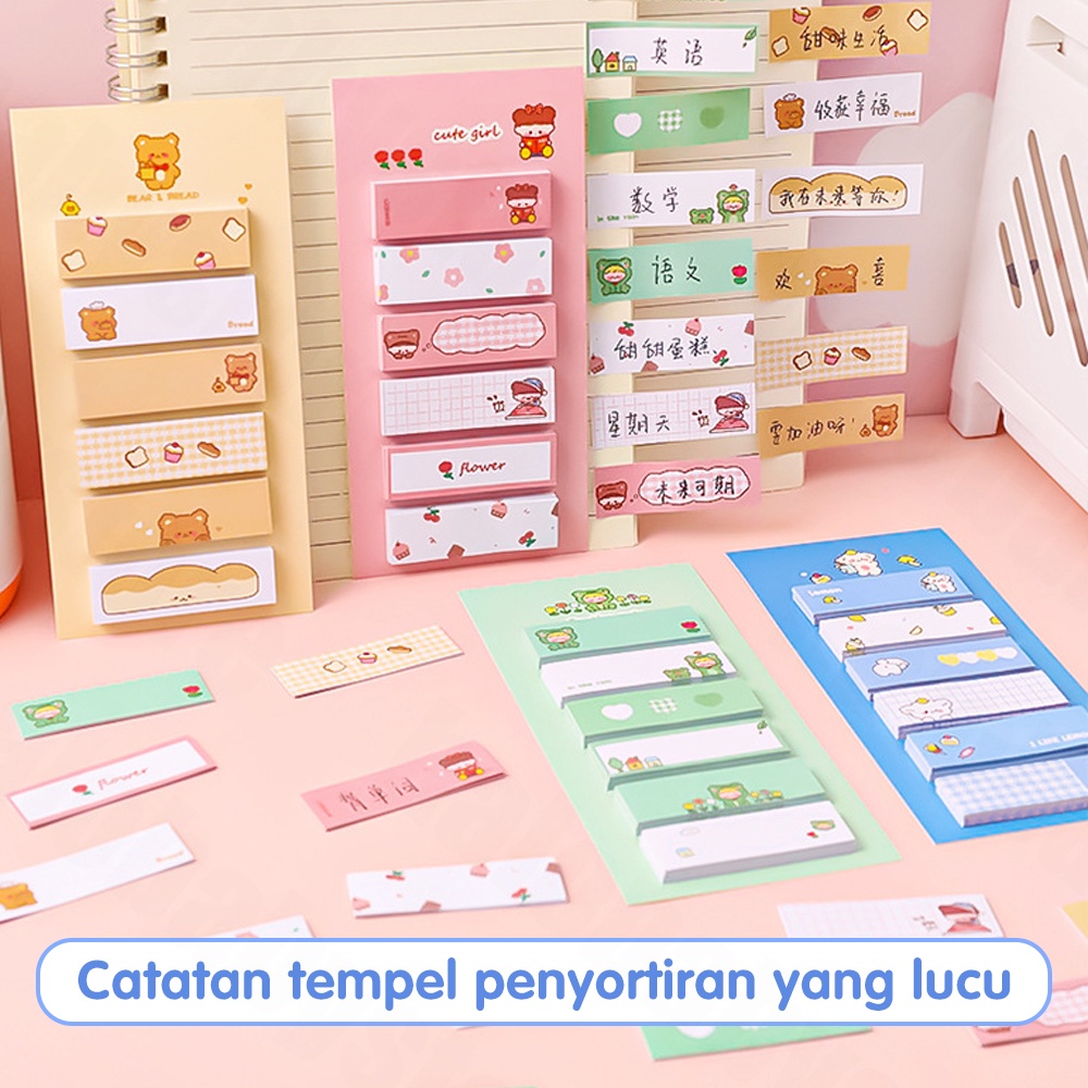 Halo Baby Sticky notes 6 baris karakter lucu Memo Note/Index Sticky Note Kertas Tempel Cute Lucu