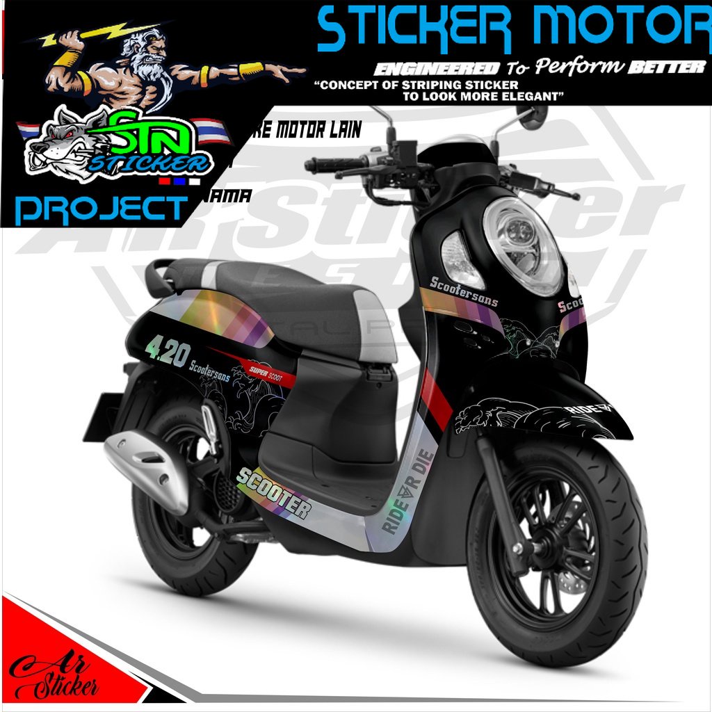 Decal Hologram Chrome Pelangi Scoopy FI Stiker Fullbody Scoopy Tahun 2013-2016, 2017-2020, 2021 013