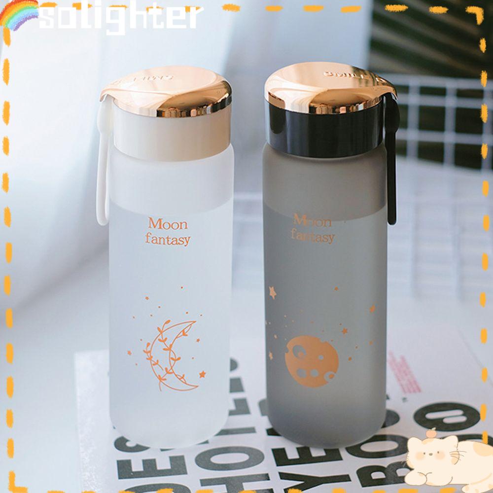 Solighter 400ml Water Bottle Simple Moon Fantasy Botol Minum Anti Bocor