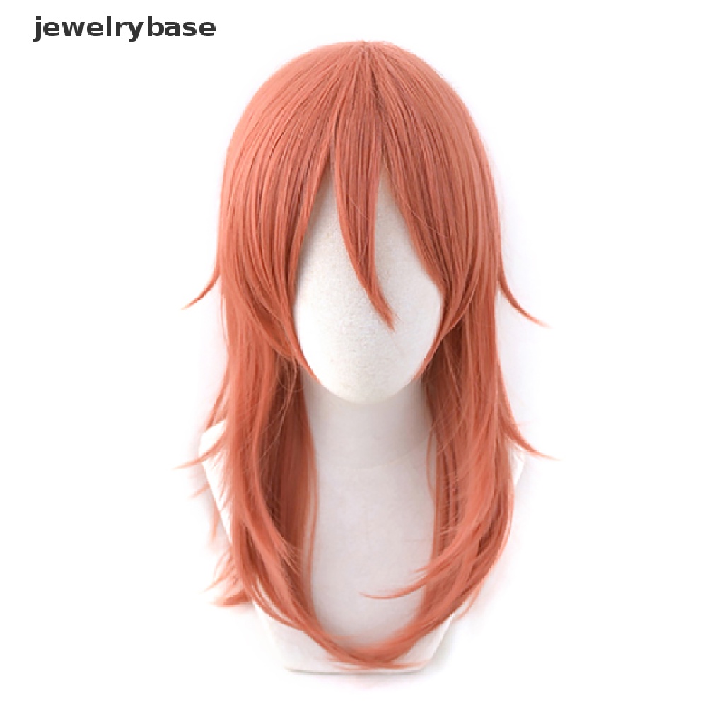 [jewelrybase] Chain Man Cosplay Angel Devil Wig Panjang Natal Warna Orange Tua Wig Cosplay Anime Wig Tahan Panas Sintetis Wig Butik