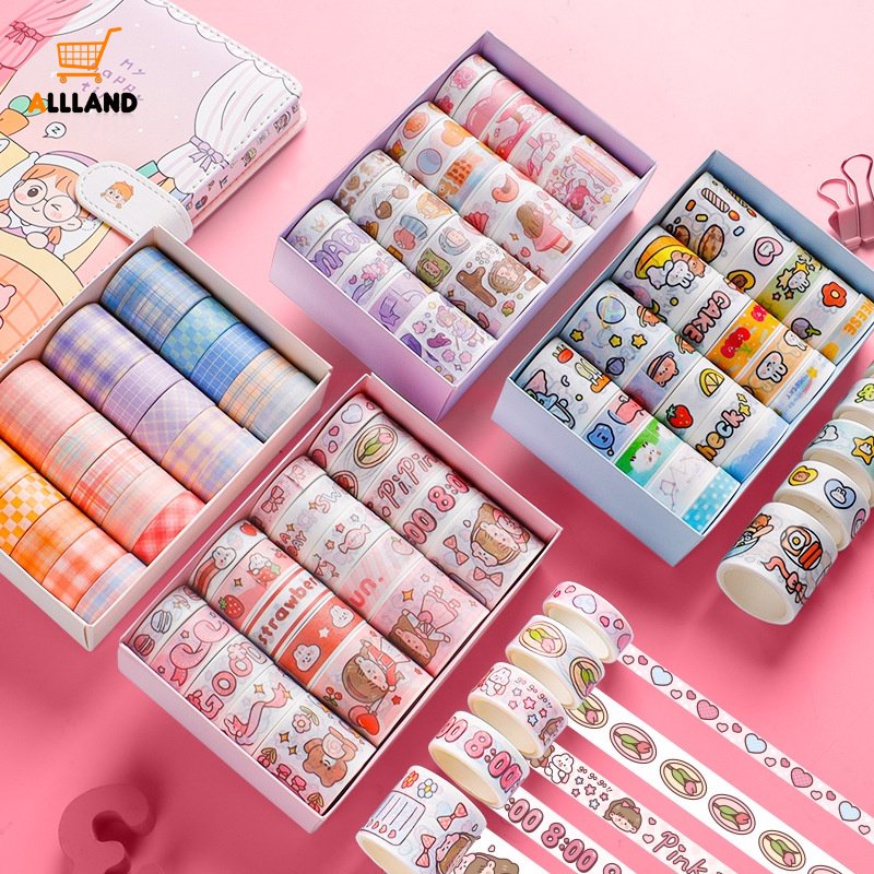 1kotak Tape Masking Perekat Dekorasi Kartun/Stiker Bahan Scrapbooking DIY/Hand Akun Diary Washi Tape Stationery