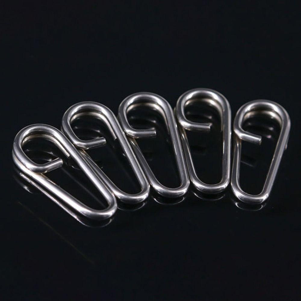 TOP Memancing Gantung Snap Baru Kualitas Tinggi Kunci Cepat Stainless Steel Tahan Lama Oval Split Rings