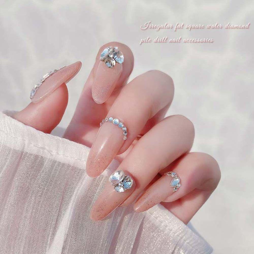 Needway   Kuku Rhinestones Nail Charms Manicure Aksesoris Jepang Nail Art Aurora Profiled Drills 3D Nail Art Drills