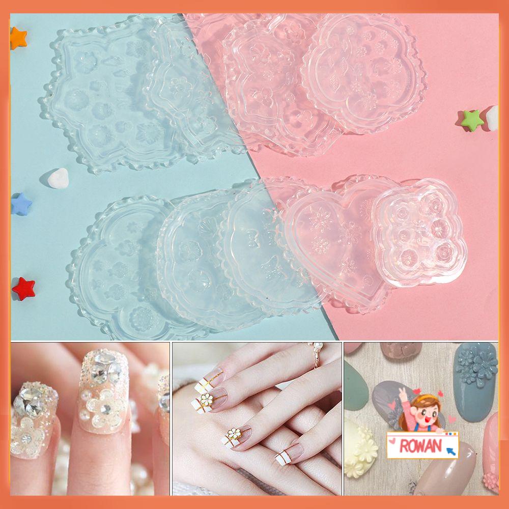 R-flower Nail Art Cetakan Silikon Alat Kecantikan Menjatuhkan Lem Manik-Manik Kecil Kristal Epoxy Cetakan