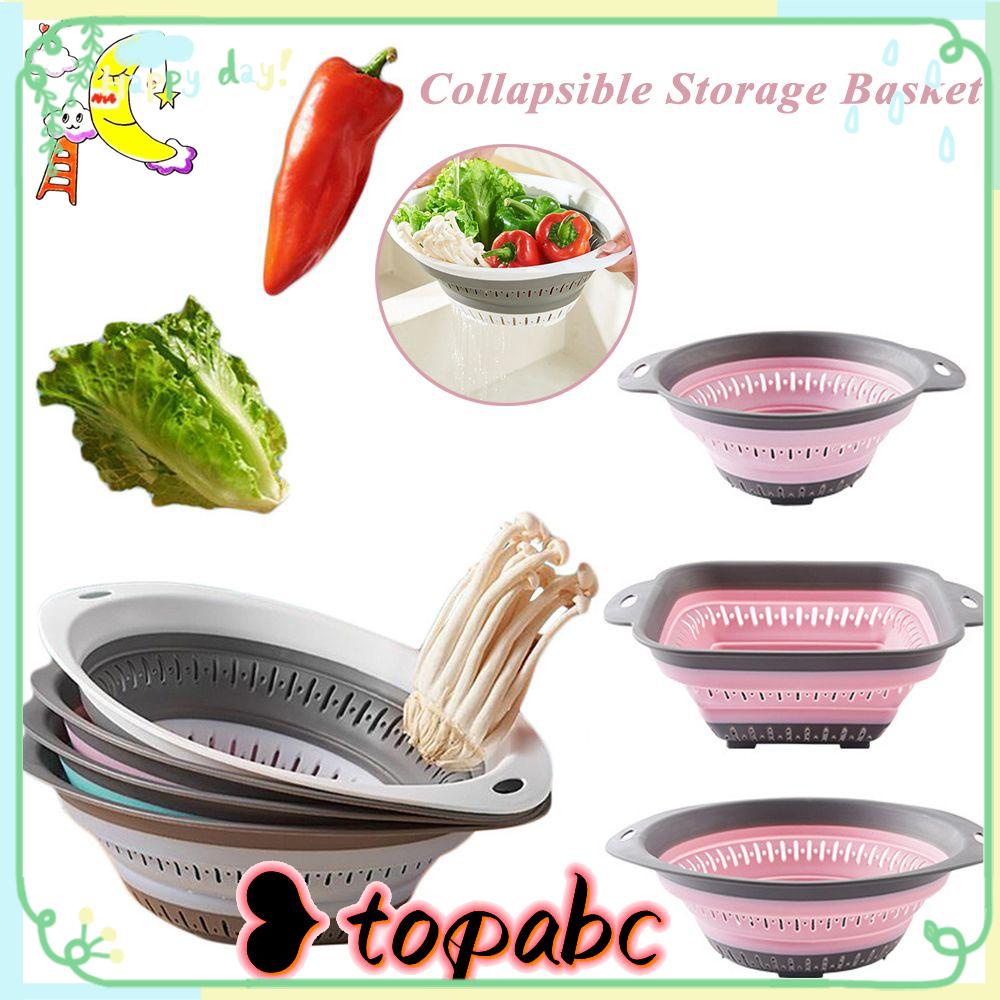 Top Drainer Keranjang Silikon Lipat Alat Buah Sayur Draining Organzier