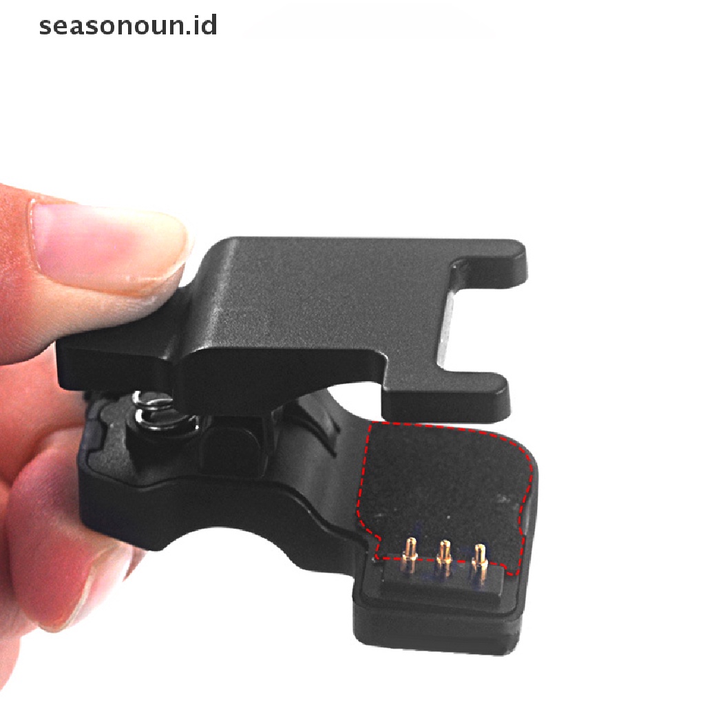 Seasonoun New Black Smart Watch Universal USB Charging Cable 3pin Charger Klip Power Adaptor Charger Portable Wristband USB Kabel Pengisian Cepat.