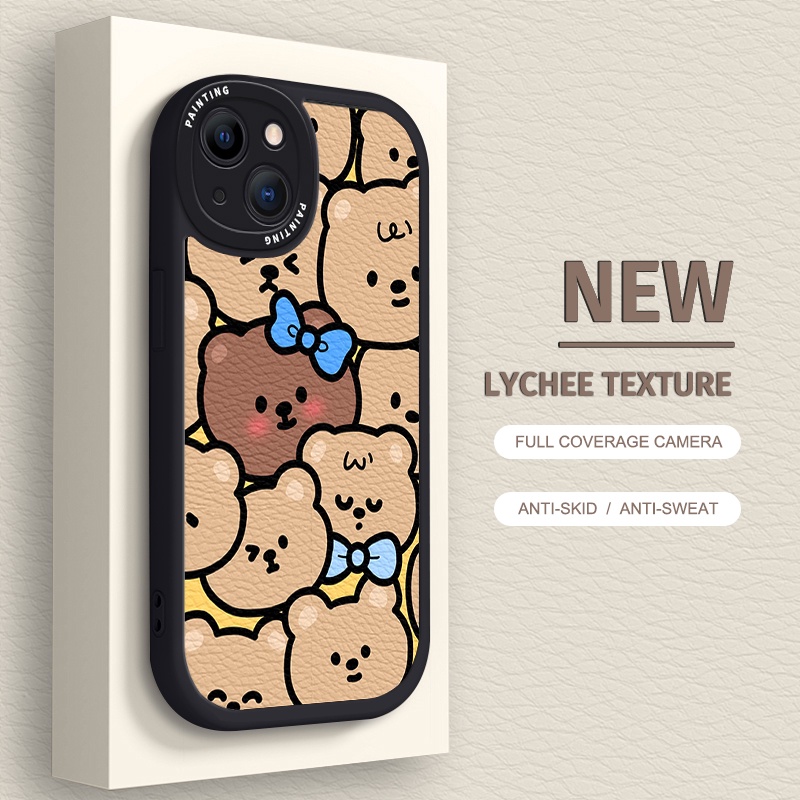 Case iPhone Untuk14 /13 /12 /11 Promax Lovely bear and rabbit Soft Casing Untuk Iphone6 /7 /8 Plus/X/XR/Xs Max Cover