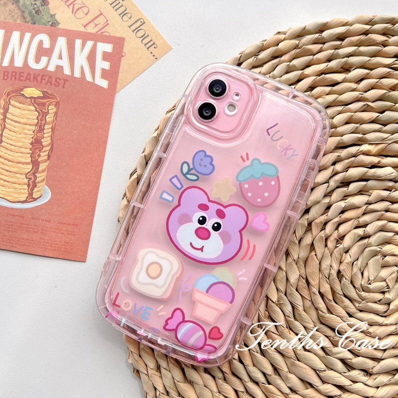 Samsung A14 A54 A34 A04 A04s A13 A23 A53 A03 A03s A02s A52 A72 A32 A22 A12 A71 A51 A50 A50s A30s A11Pink Bear Sabun Phone Case Soft Cover