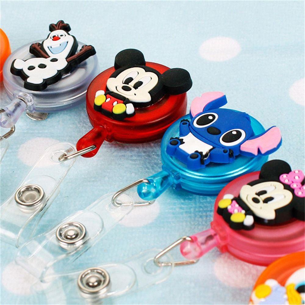 Rebuy Retractable Badge Reel Perlengkapan Kantor Silikon Perawat Dokter Kartun Card Holder Badge Holder Name Card Holder