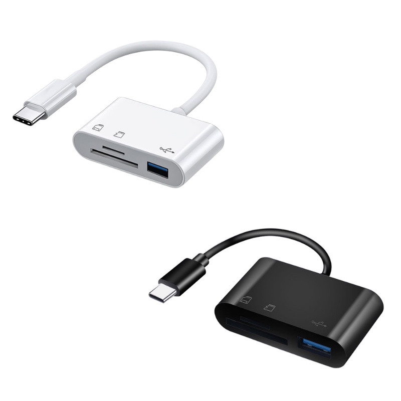 Memory Card Reader 3in1 SD TF/Adaptor Pembaca Kartu USB Tipe C Untuk Komputer Handphone