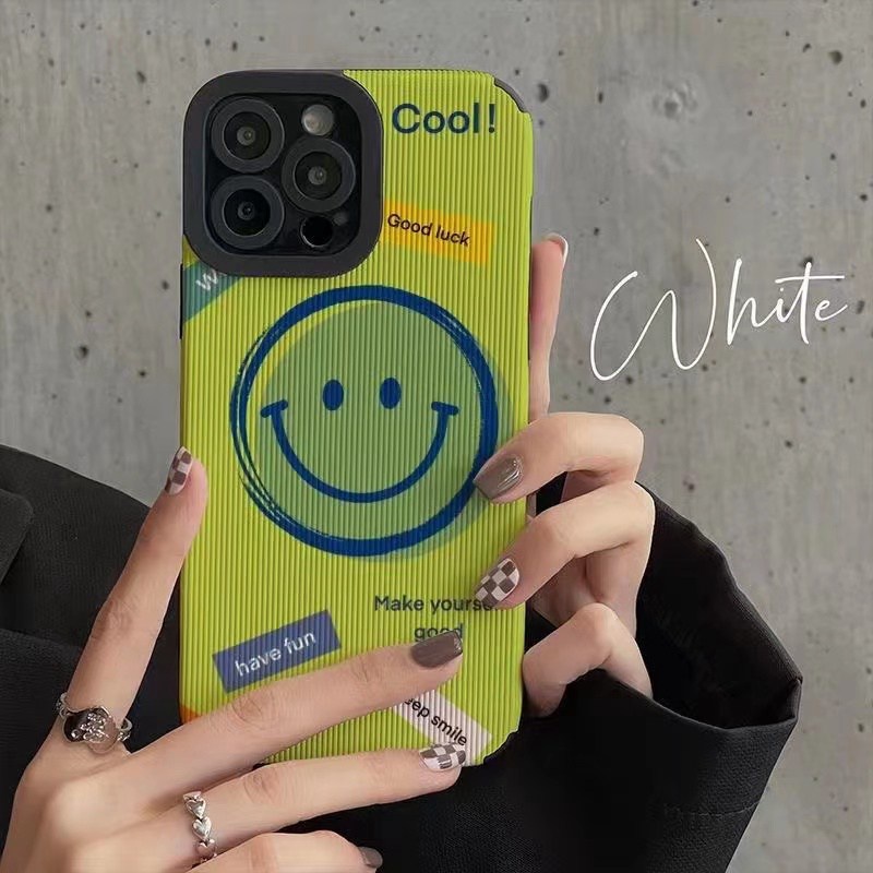 Cool！Green Big Smile Soft Case HP VIVO V9 Y11 Y12i Y12 Y15 Y17 Y12S Y20 Y20i Y20S Y19 Y93 Y91C S1 V15 Pro Y50 Y30 Y30i V20 Z1 Pro Y52S Y31S V5 V5S V21 V23 5G Y83 FTD Stripe Casing