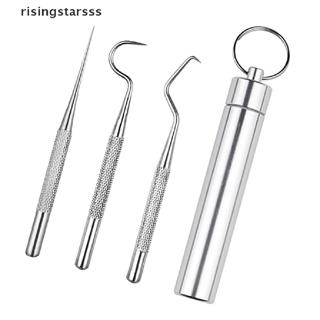 Rsid Span-new 3Pcs Tusuk Gigi Saku Set Outdoor Portable Tusuk Gigi Serbaguna Garpu Buah Jelly