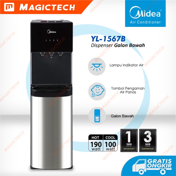 DISPENSER AIR MIDEA YL-1567B GALON BAWAH COMPRESSOR COOLING YL1567B