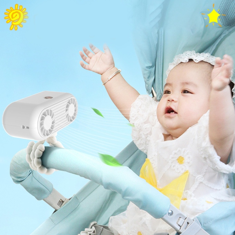 Zzz Kipas Angin Stroller Mini Clip-on Untuk Bayi Kipas Angin Kecil Portable Rechargeable Dan Handheld