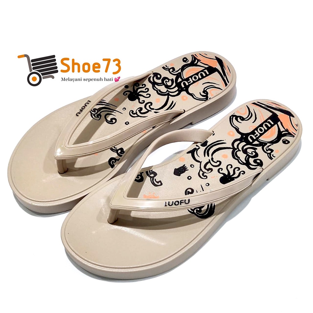 LUOFU F 2320 - JW6KWTS SIZE 36-40 ORIGINAL l Sandal jepit jelly wanita l Sendal cewek impor