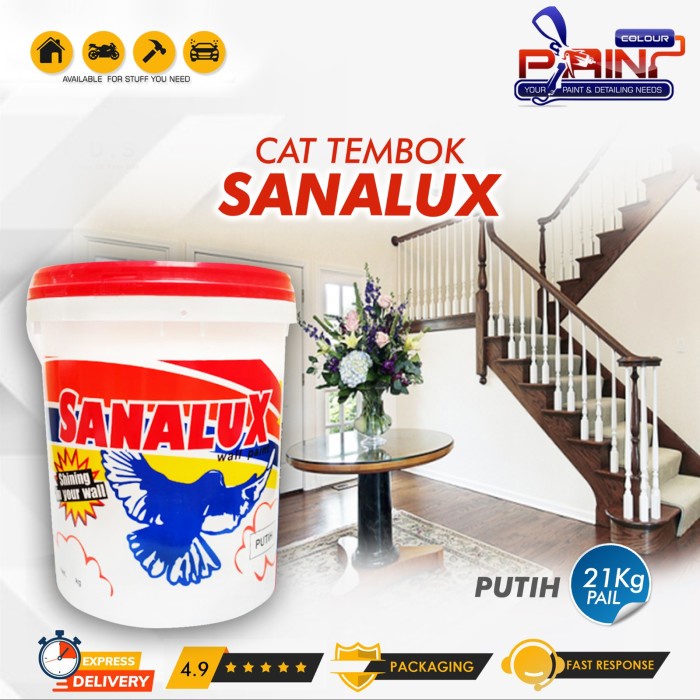 Cat Tembok Sanalux 21 Kg Pail - Cat Tembok Ekonomis Warna PUTIH