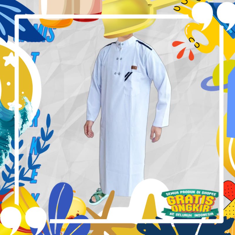 Motif polkadot / Gamis anak laki-laki list premium gold/ jubah anak laki-laki
