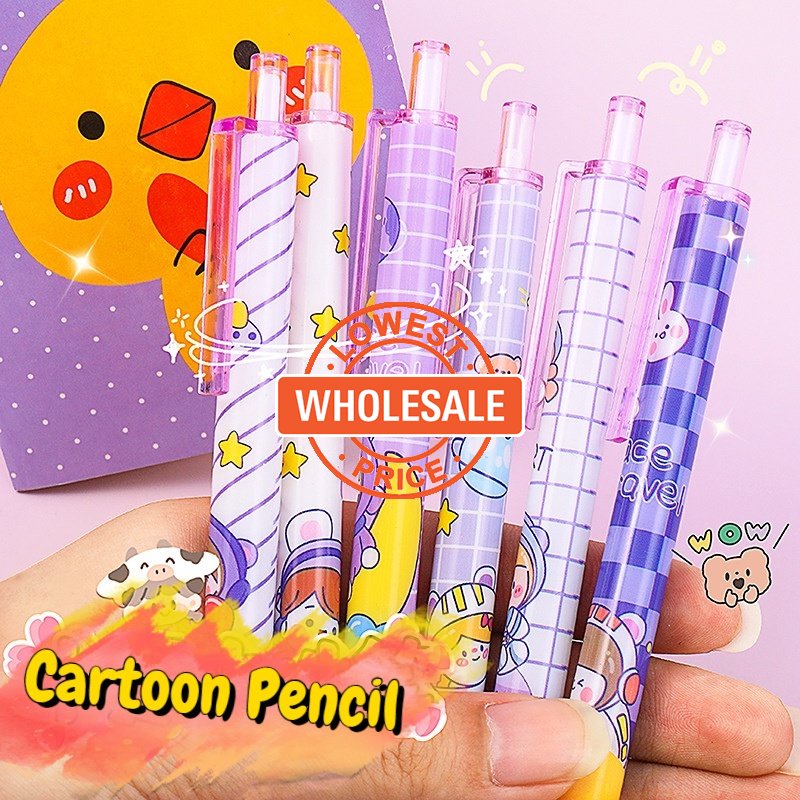 [Harga Grosir] 0.5mm Kartun Pensil Otomatis Pensil Hitam Siswa Sekolah Sd Menulis Pulpen Planet Ungu Pensil Plastik Perlengkapan Alat Tulis Kantor Sekolah