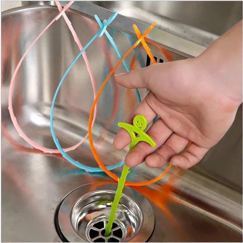 [Warna Random] 51cm Sikat Pengerukan Pipa Kamar Mandi Dapur Sewer Sink Cleaning Brush Flexible Drain Cleaner Anti Sumbat Shower Toilet Sewer Hair Remover