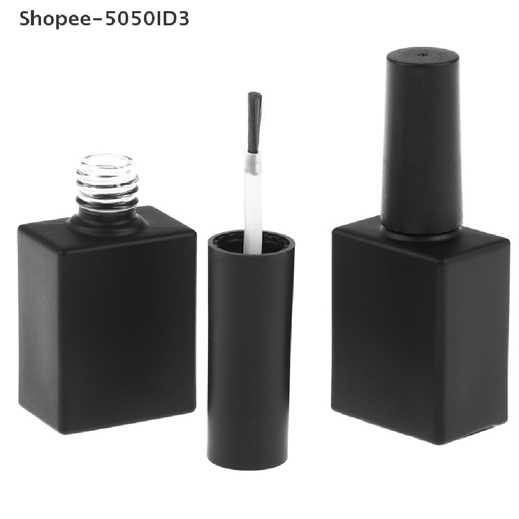 [HOT] Botol Kaca Kutek Kosong 15ml Bentuk Bulat Brush &amp; Cap Isi Ulang [ID]
