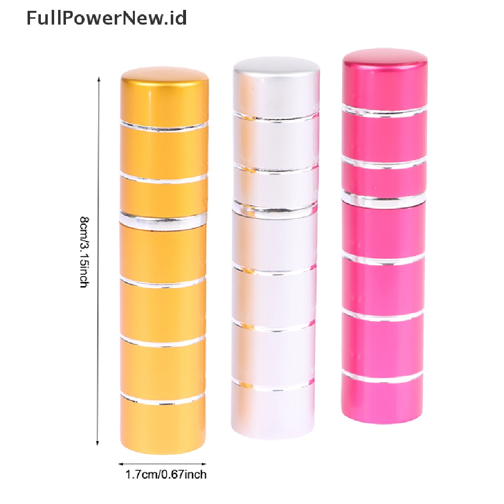 Power 1pc 5ML Botol Kaca Aluminium Travel Kosong Isi Ulang ID