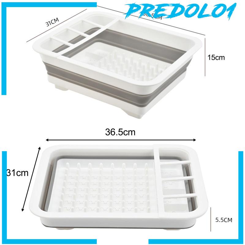 [Predolo1] Dinnerware Drainer Organizer Separate Grid Folding for Spoons Dishes Counter