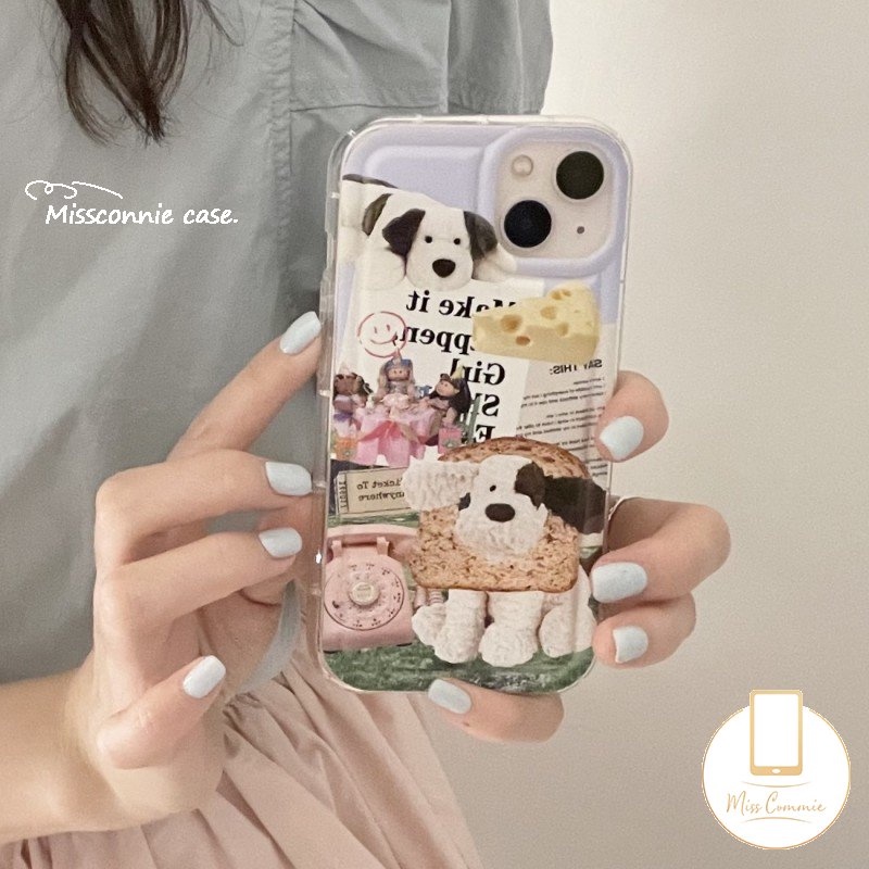 Case Untuk Redmi 9C 12C 10C 9 9T 10 A1 10A 9A 9C NFC Redmi Note11 10s 9 10 11s Note8 Note9 10s Note11 POCO F4 Kreatif Lucu Kartun Klip Art Anjing TPU Lembut Shockproof Airbag Case