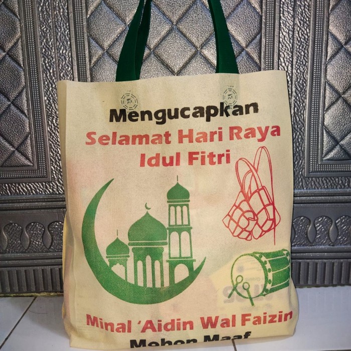 

⭐BISA COD⭐ Goodie bag Idul Fitri 30x40cm isi 12pcs - Cream