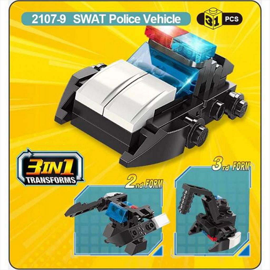 QMAN Fire Swat 3in1 SWAT Police Vehicle 2107-9