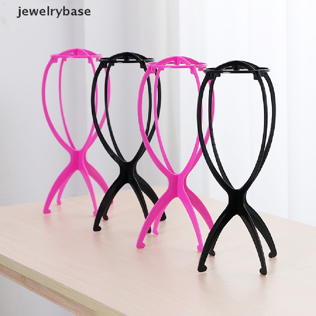 [jewelrybase] Wig Stand Plastik Warna Warni Portable Folding Wig Head Stand 16X35cm Dudukan Kepala Butik