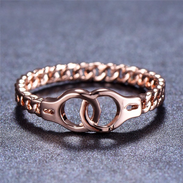 Goldkingdom Aksesoris Perhiasan Fashion Ready Stock Kreatif Borgol Cincin Berlapis Rose Gold Female Ring