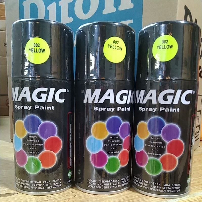 cat semprot pilok pilox magic spray paint magic yellow 002 300cc stabilo yellow kuning terang