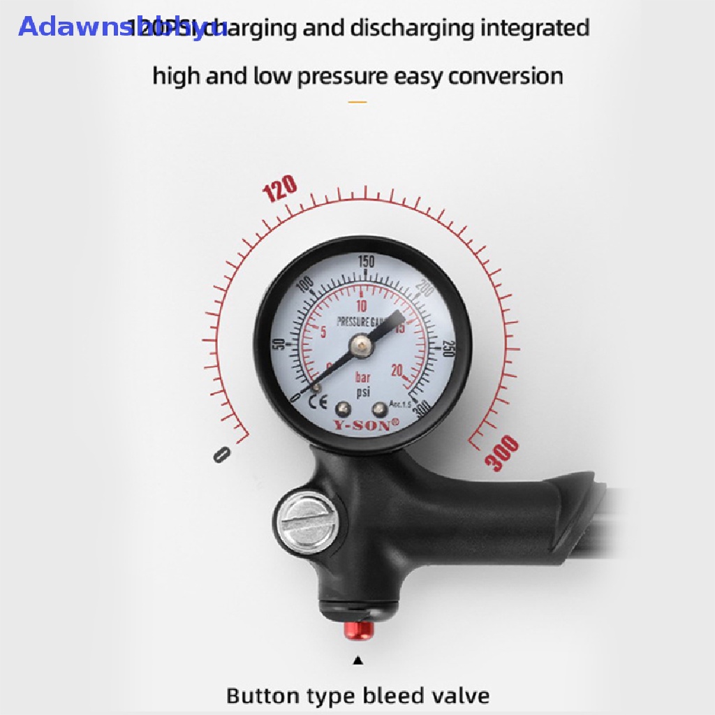 Adhyu Pompa Angin Sepeda Tekanan Tinggi Portabel Dengan Gauge Untuk Garpu Shock Suspensi Belakang ID