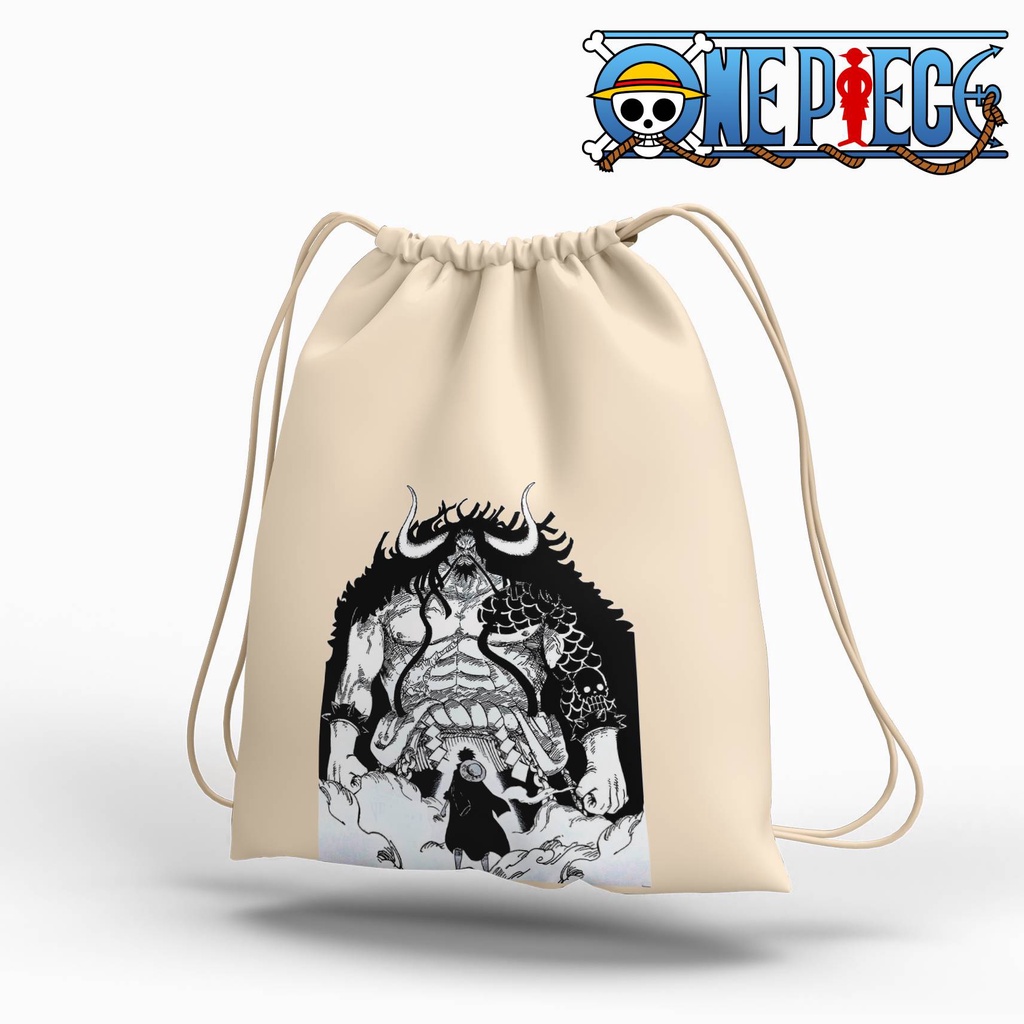 Stringbag ANIME One piece Kaido vs Luffy String bag , Tas Serut canvas premium totebag