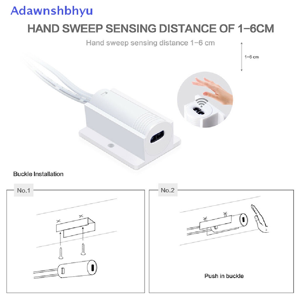 Adhyu DC12V 24V Saklar Sensor Gerak Hand Sweep IR Sensor Switch ON/OFF DIY Lampu LED ID