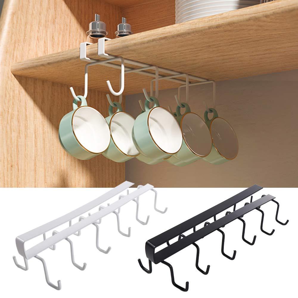 Nickolas1 Mug Hook Rak Multi-Kait Penyimpanan Multifungsi Dua Baris Untuk Kabinet,Dapur,Bar Punch-free Cabinet Hook