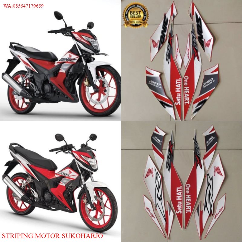 (ORI) striping sonic 150 r sonic RS  2018 2019 hitam list merah body standar KUALITAS ORIGINAL MURAH